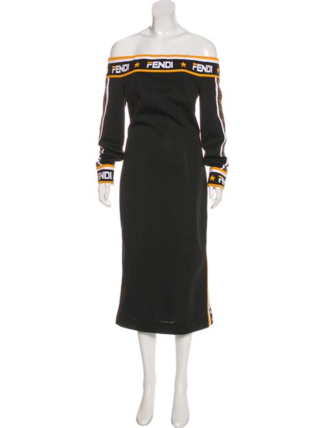 fendi monogram bodycon dress|Fendi ruffle patch dress.